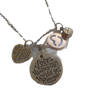 Liuanan Charm Pendant Necklace "Love Makes the World Go Round"